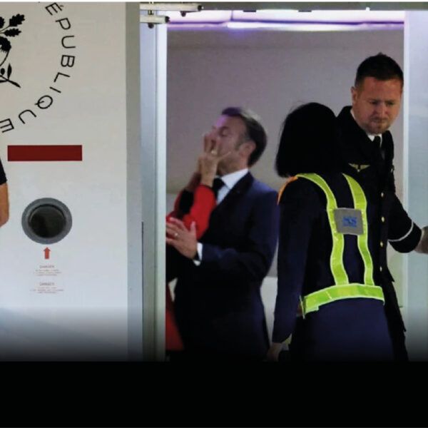 Macron recibe manotazo de su esposa en el rostro al llegar a Vietnam; “estábamos bromeando”, dice él